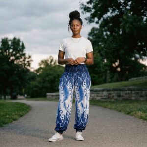 cocation girl wearing blu pasely trouser