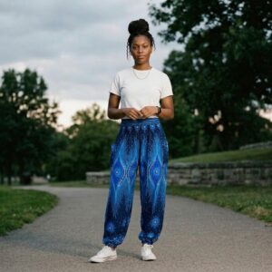 cocation girl wearing blue trouser